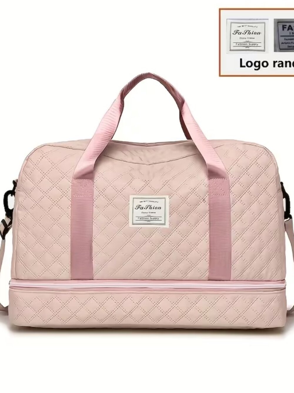 Fashion Quilted Pink Travel Duffel Bag